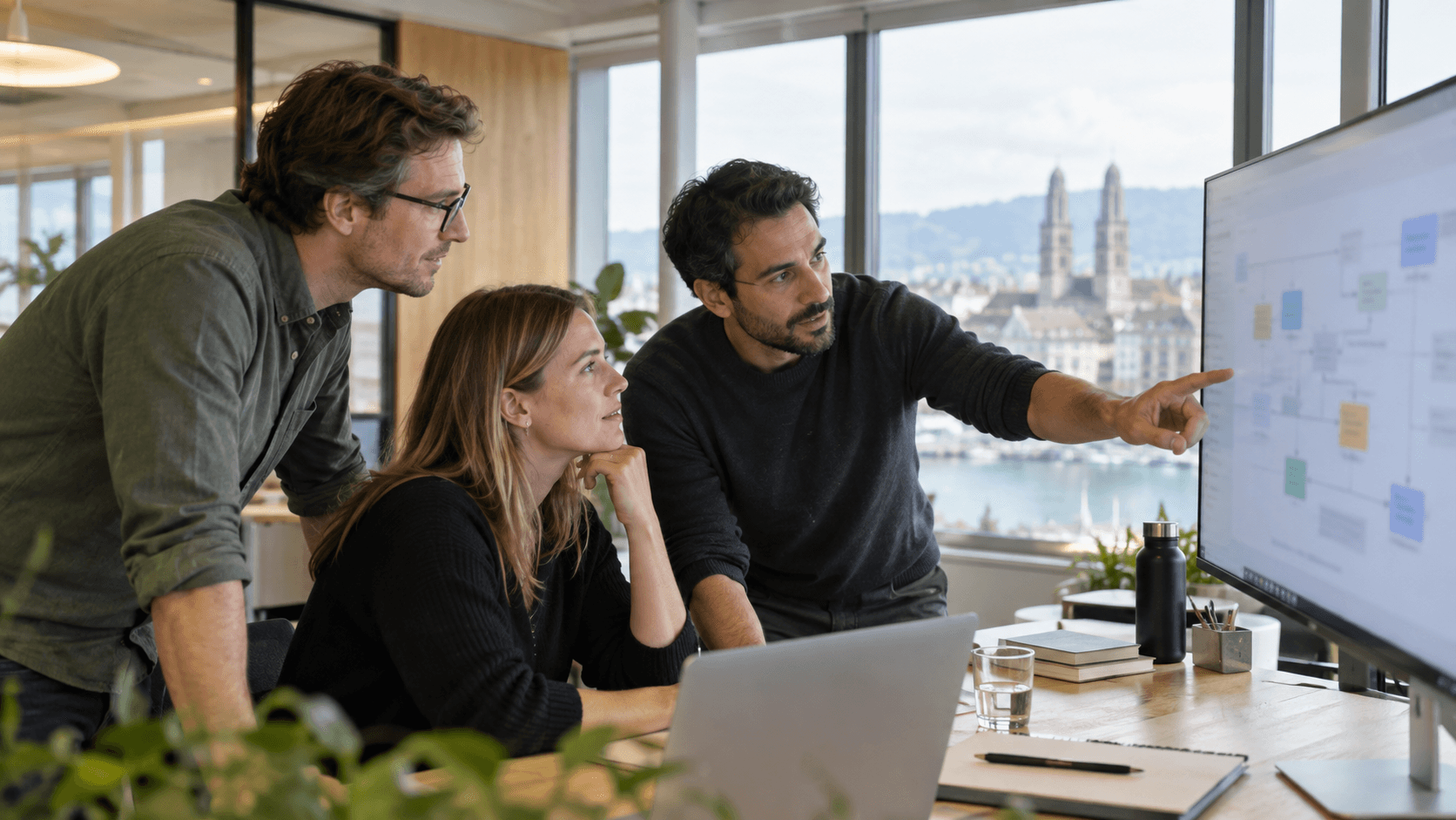 Équipe de consultants IT en atelier